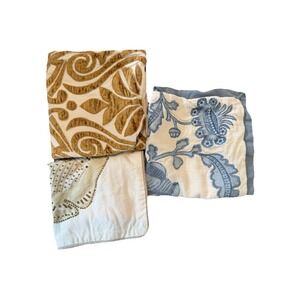 Vintage Rare Pier 1 Imports Embroidered throw pillow covers 18x18 set/3 Zippered